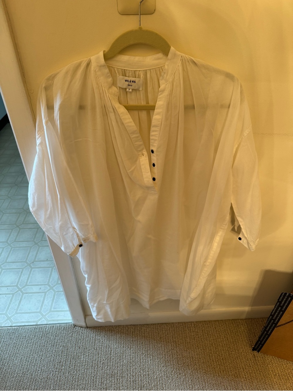 White Women's- Lightweight Button Placket